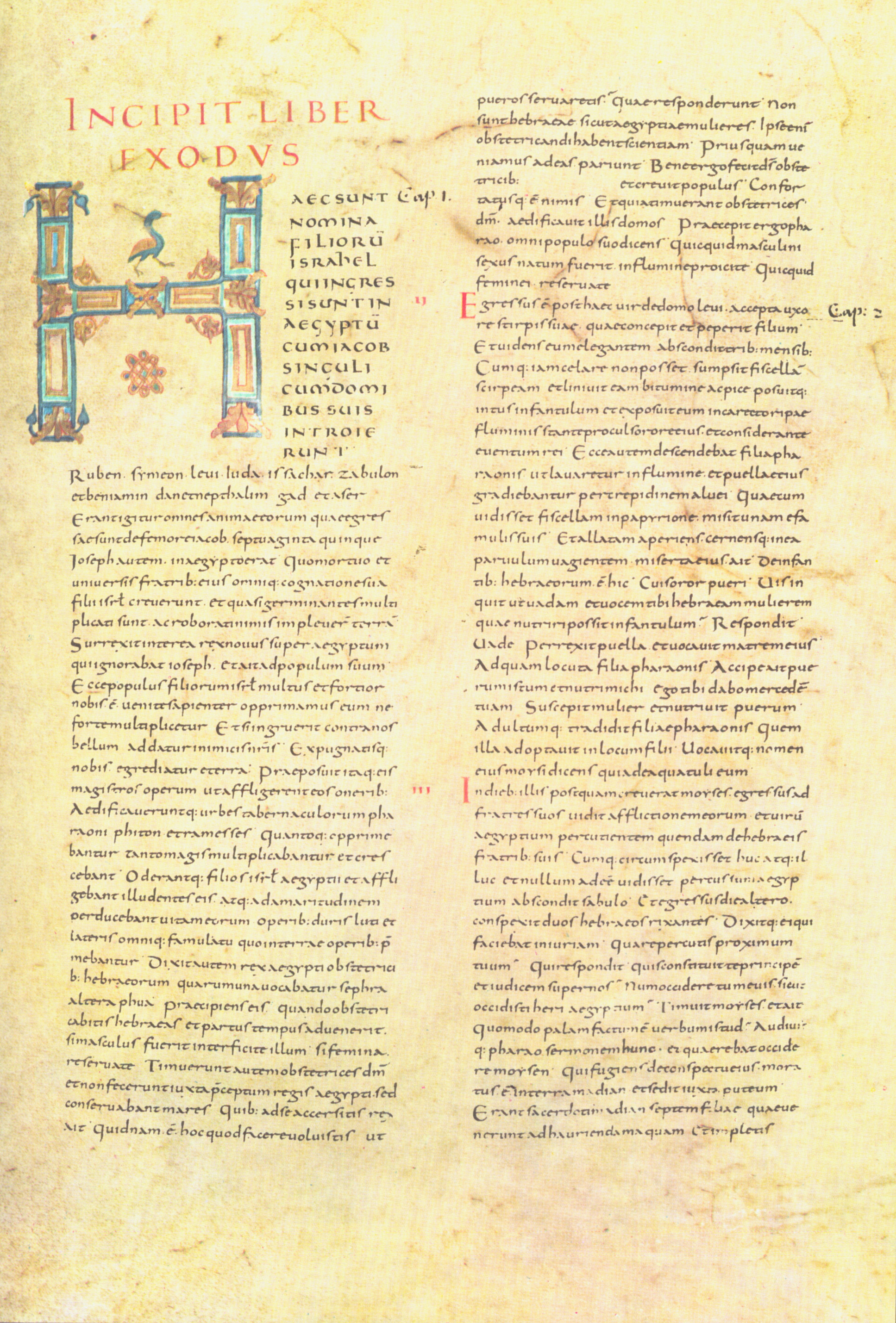 „Moutier-Grandval-Bibel“ in karolingischen Minuskeln, Handschrift ca. 840. (Quelle: Wikimedia Commons)